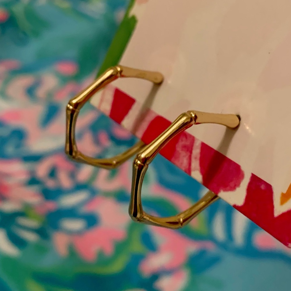 Lilly Pulitzer Gold Bamboo Hoops